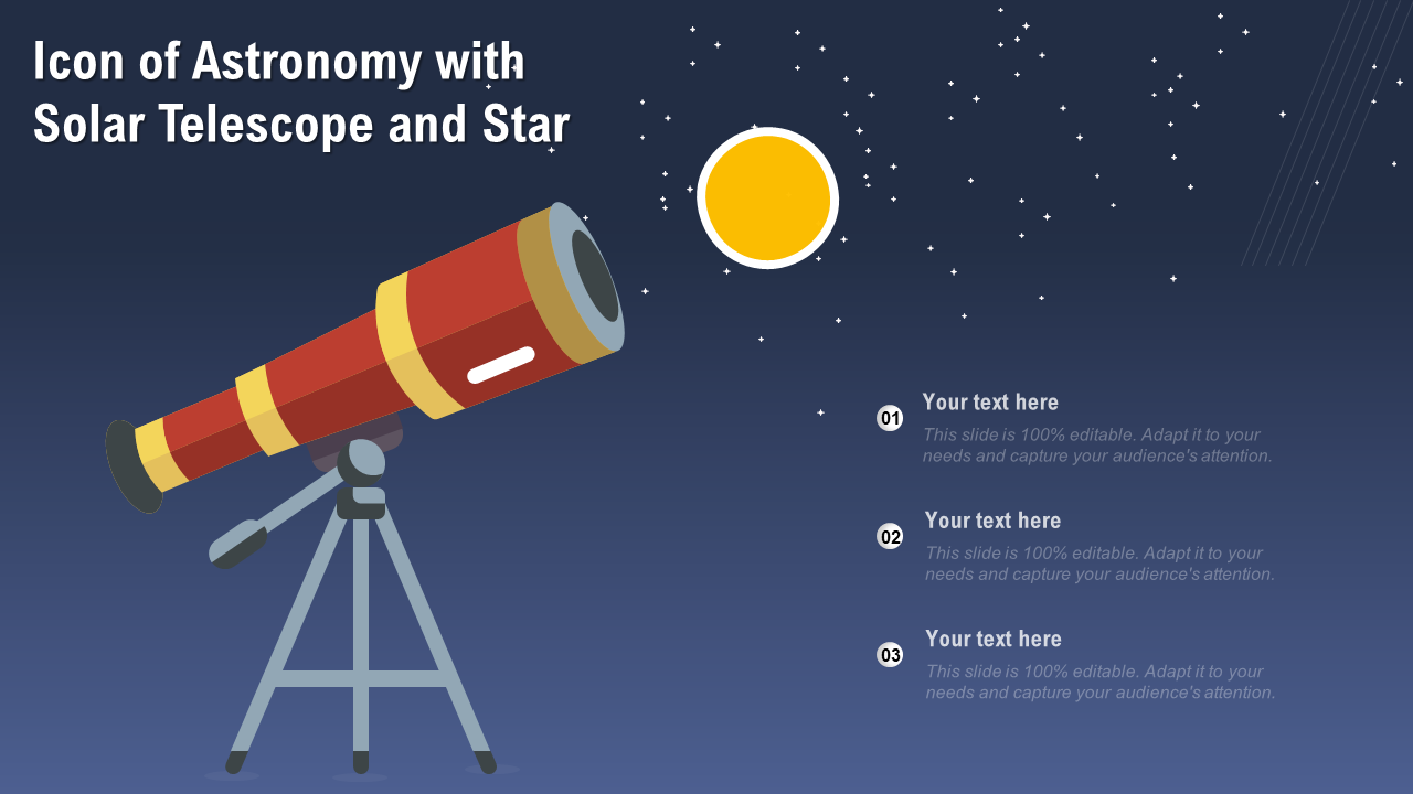 Icon of Astronomy with Solar Telescope and Star