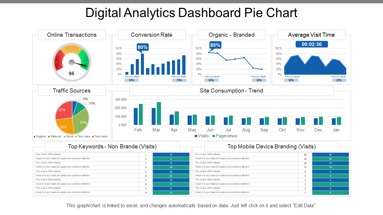 Digital Analytics Dashboard Pie Chart