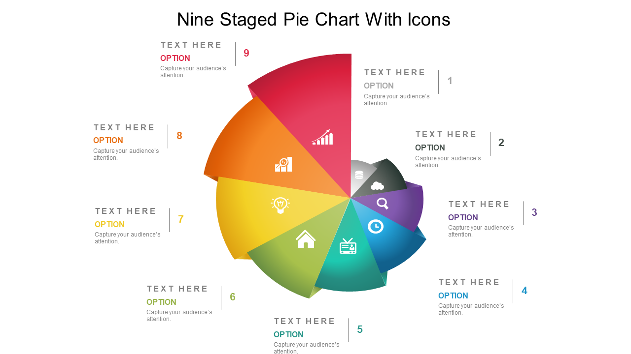 Fp Nine Staged Pie Chart With Icons Powerpoint Template