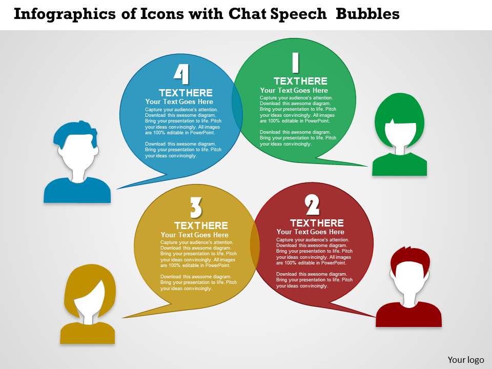 Business Icons With Chat Speech Bubbles
