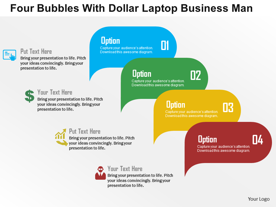Four Thought Bubbles PPT Template