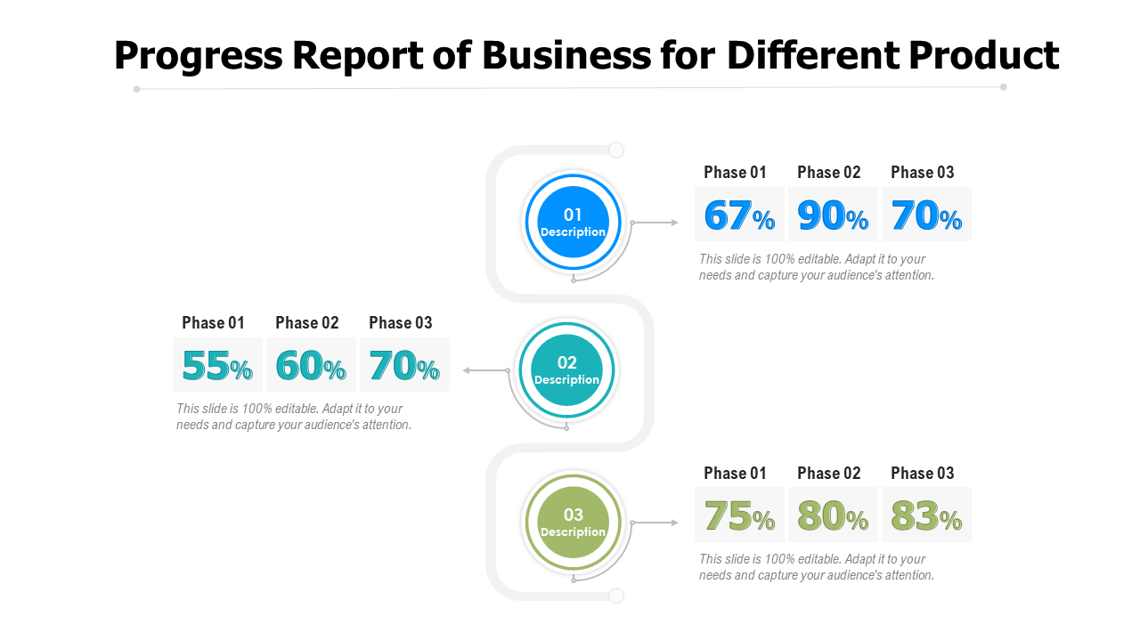 Progress Report of Business for Different Product