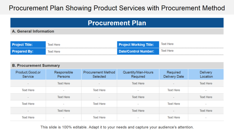 Procurement Plan PPT Slide