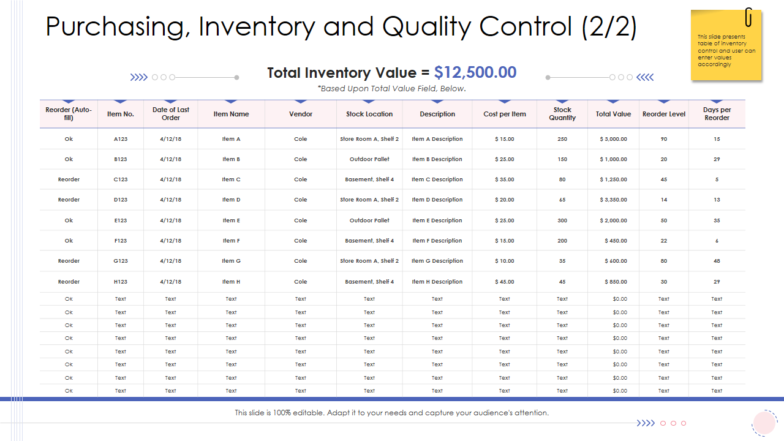 Purchasing Quality Control PPT Template