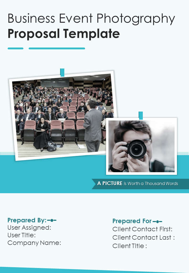 Business Event Photography Proposal Template Design