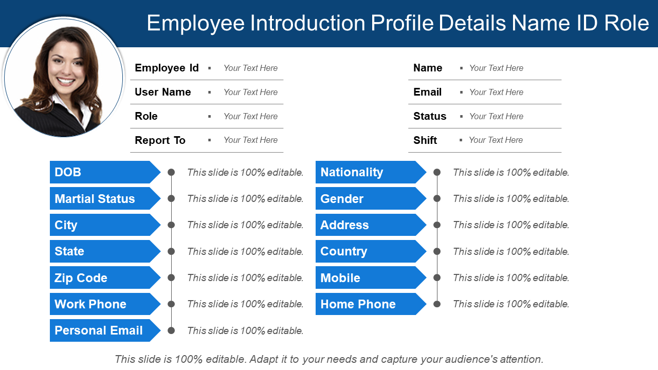 Employee Introduction with Profile Details Presentation