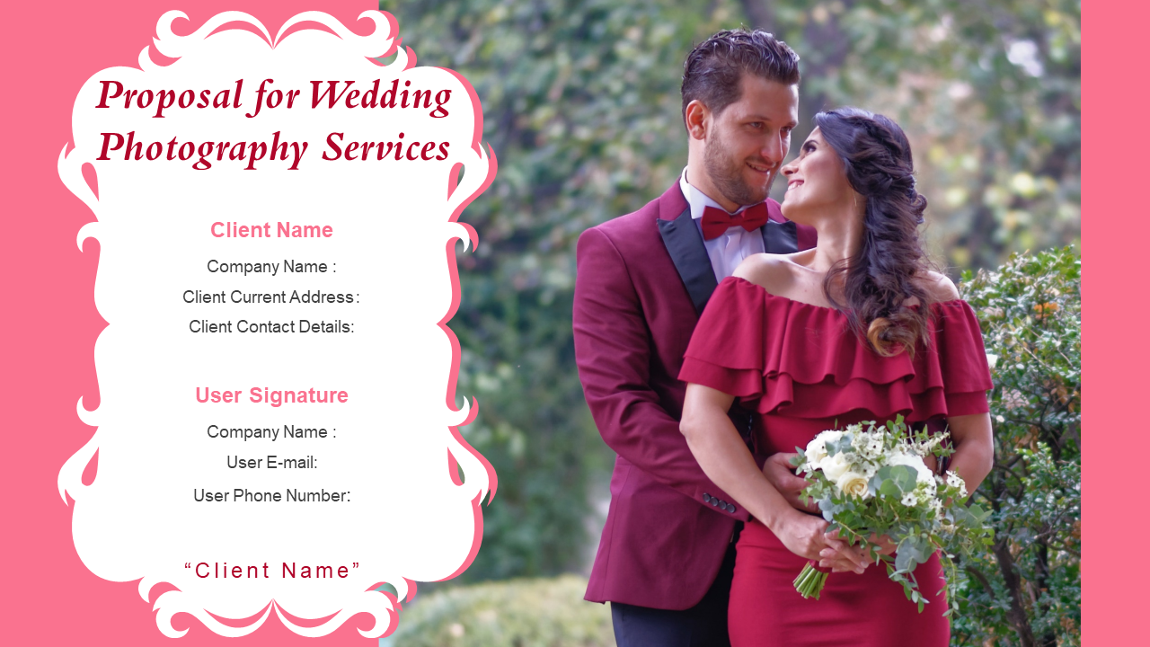 Proposal for Wedding Photography Services