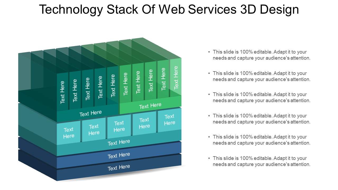 Technology Stack Of Web Services 3D Design