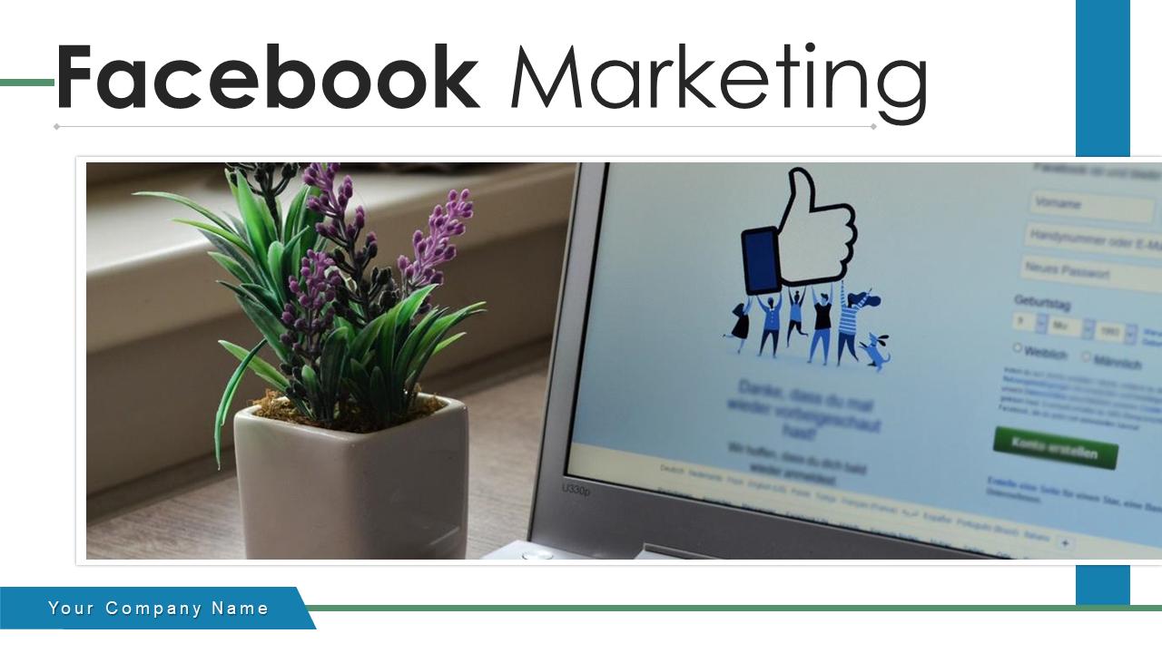 Facebook Marketing Advertisement Strategy Dashboard Developing Goals PPT Template