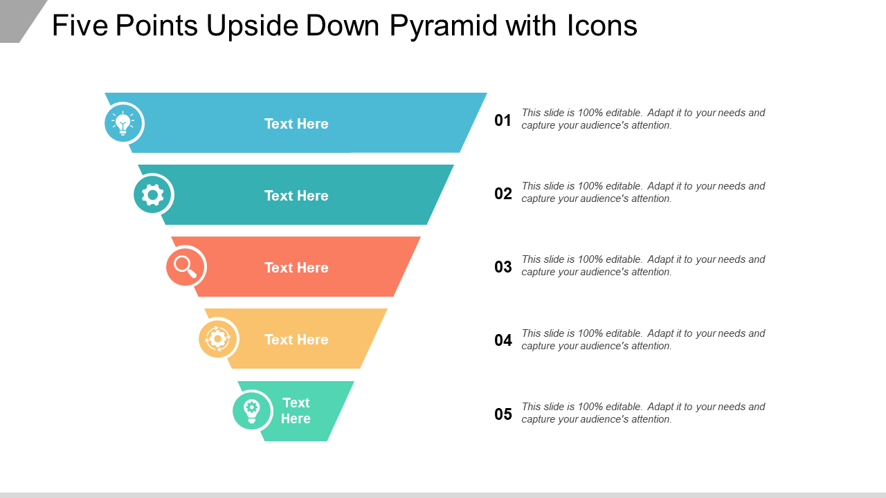 Five Points Upside Down Pyramid With Icons