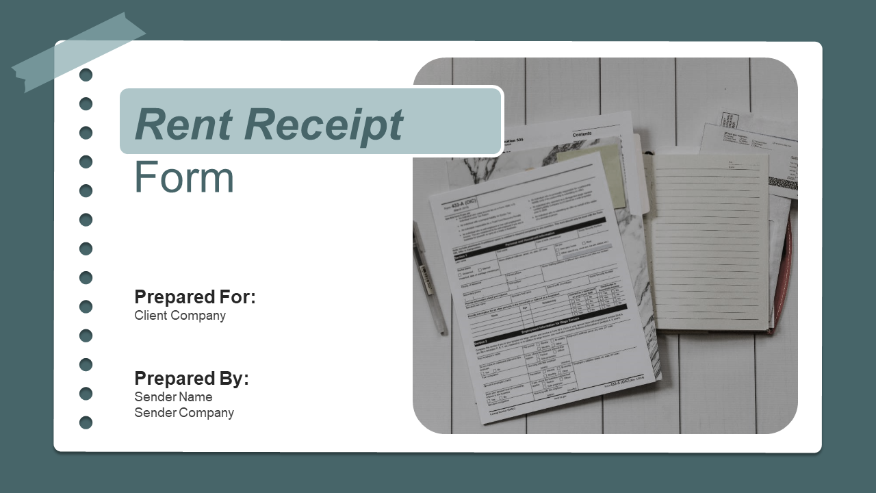 Rent Receipt Form PPT PowerPoint Template