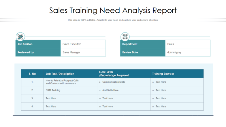 Sales Training Report PPT Diagram