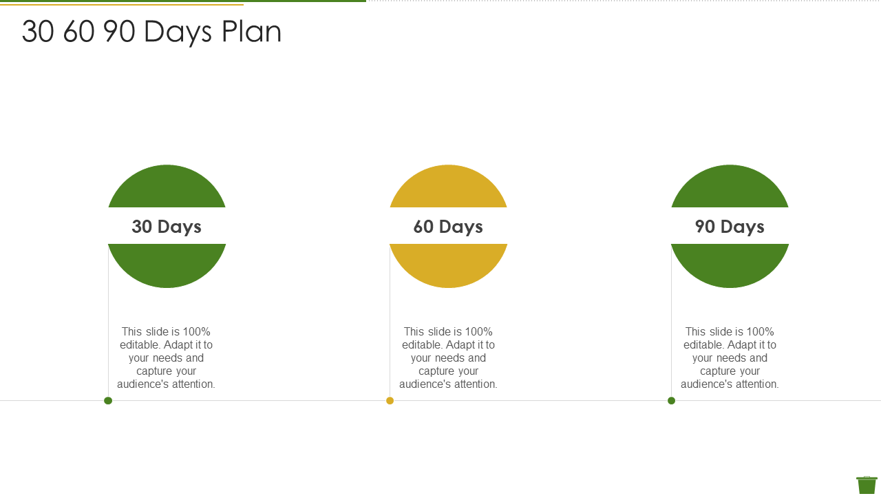 30 60 90 Days Plan Industrial Waste Management PPT Ideas