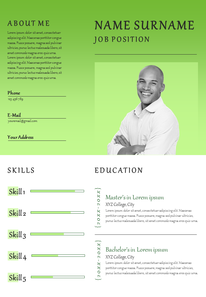 Creative Resume PowerPoint Template With Work Experience
