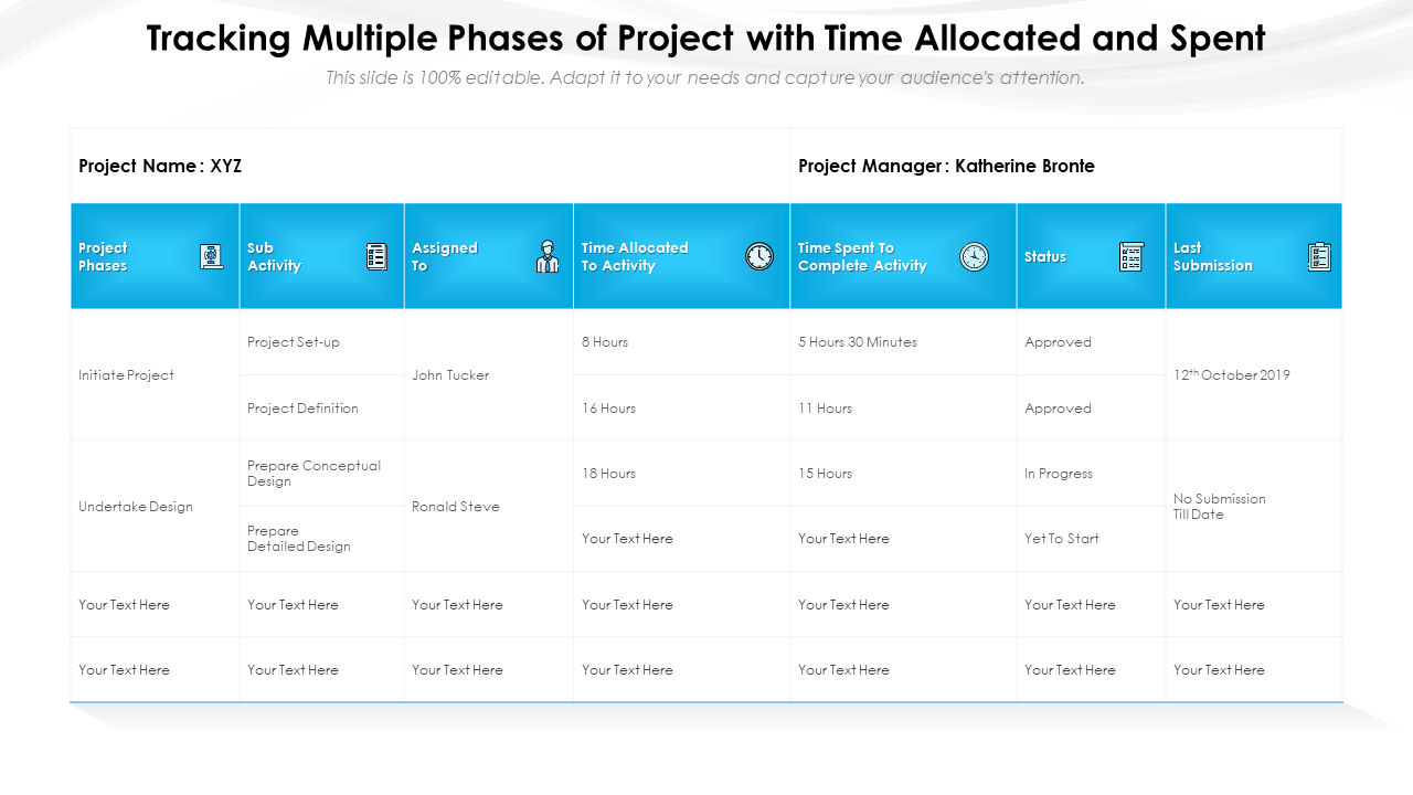Multiple Phase Project Management Tracking Template