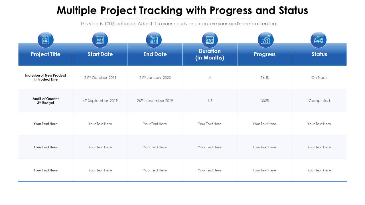 Multiple Project Tracking 