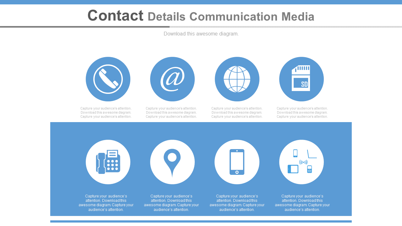 Contact Details Communication Media PPT Slides