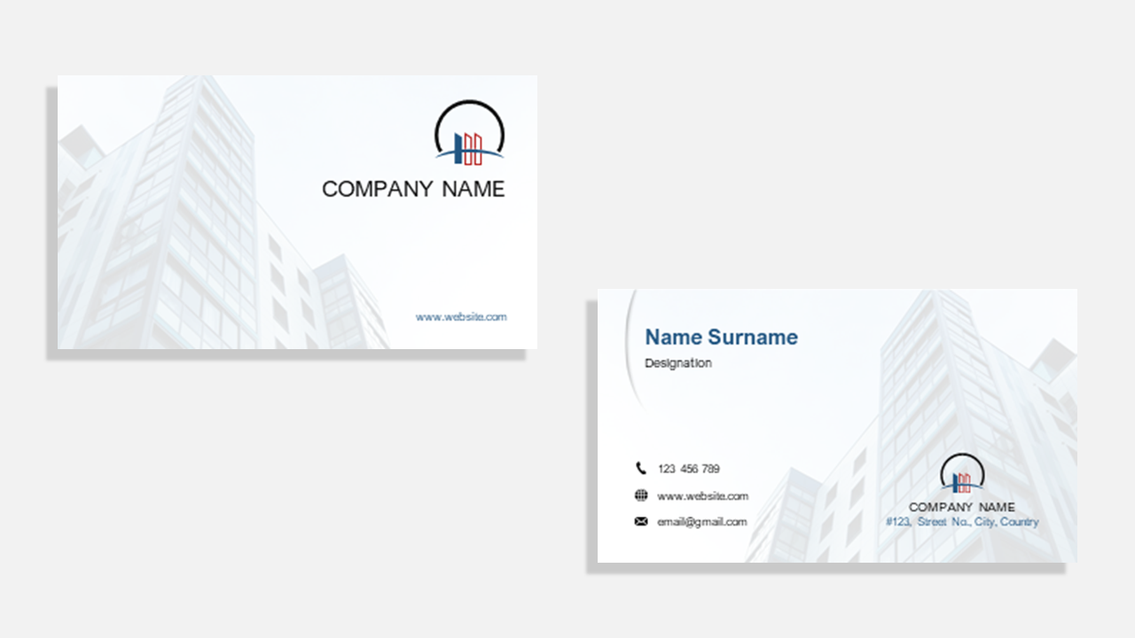 Construction Contractor Business Card Design Template