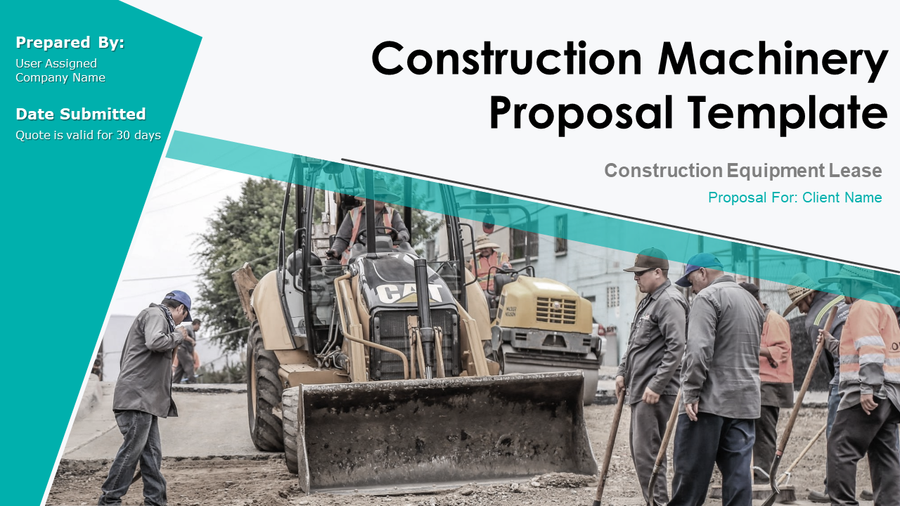 Construction Machinery Proposal Template PowerPoint Presentation Slides