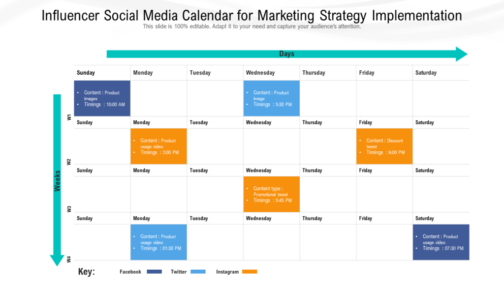 Social Media Calendar PowerPoint Graphic