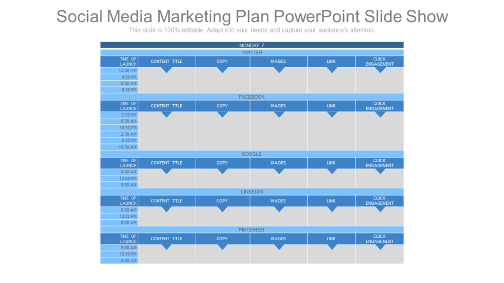 Social Media Marketing Process PowerPoint Diagram