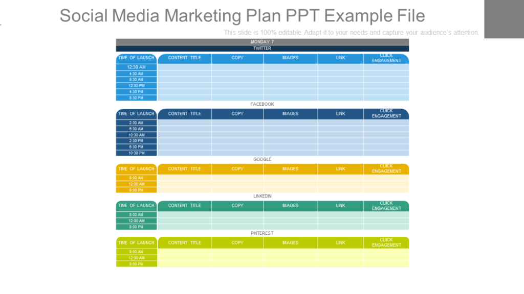 Social Media Plan PPT Diagram