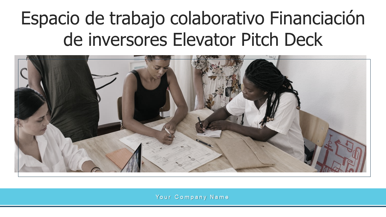Plantilla Ppt de plataforma de lanzamiento de ascensor de financiación de inversores de espacio de trabajo colaborativo