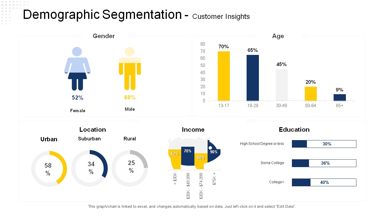 Demographic Segmentation Customer Insights Table Templates