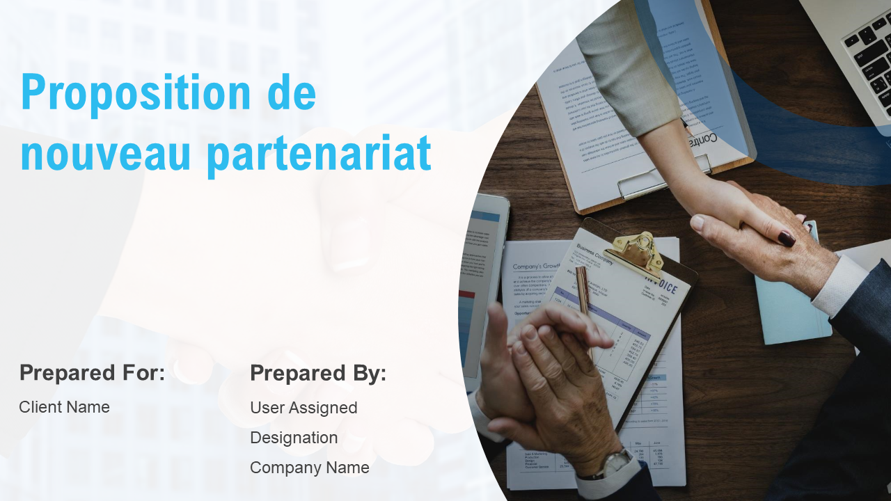 Diapositives de présentation Powerpoint de la proposition de nouveau partenariat
