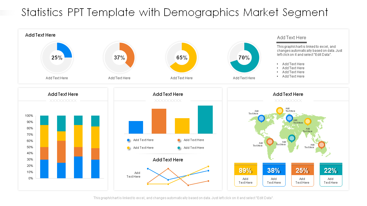 Statistics PPT Template With Demographics Market Segment