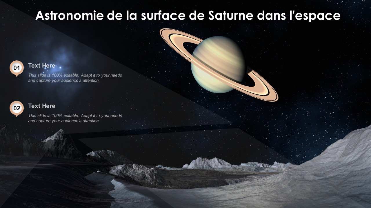 Astronomie de la surface de Saturne dans l'espace