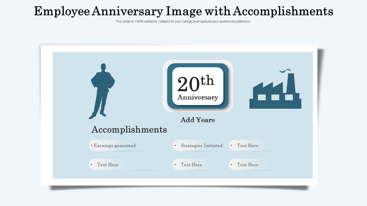 Employee anniversary image with accomplishments