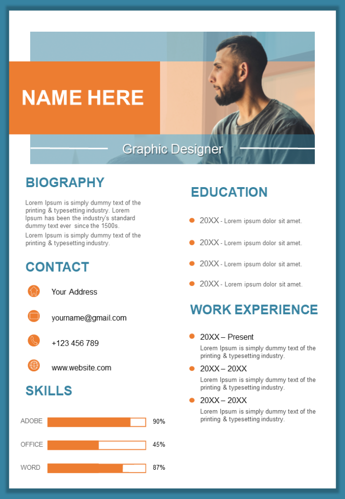 Graphic Designer Resume Design Template Curriculum Vitae Ppt | PowerPoint  Slides Diagrams | Themes for PPT | Presentations Graphic Ideas