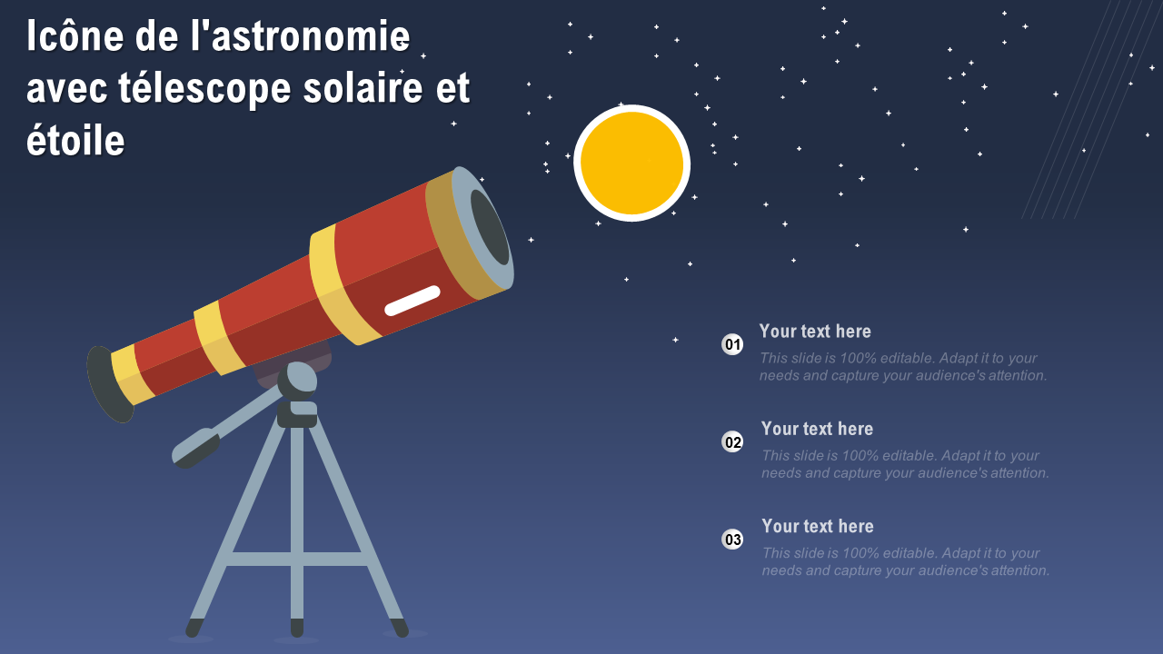 Icône de l'astronomie avec télescope solaire et étoile