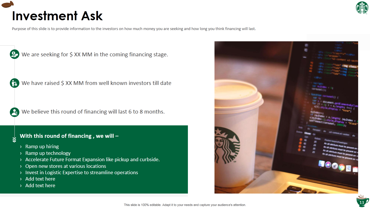 Starbucks Investor Funding Elevator Pitch Deck