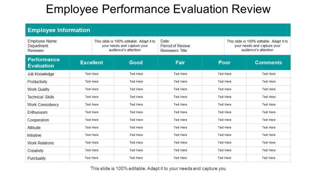 Employee Performance Review PPT Design