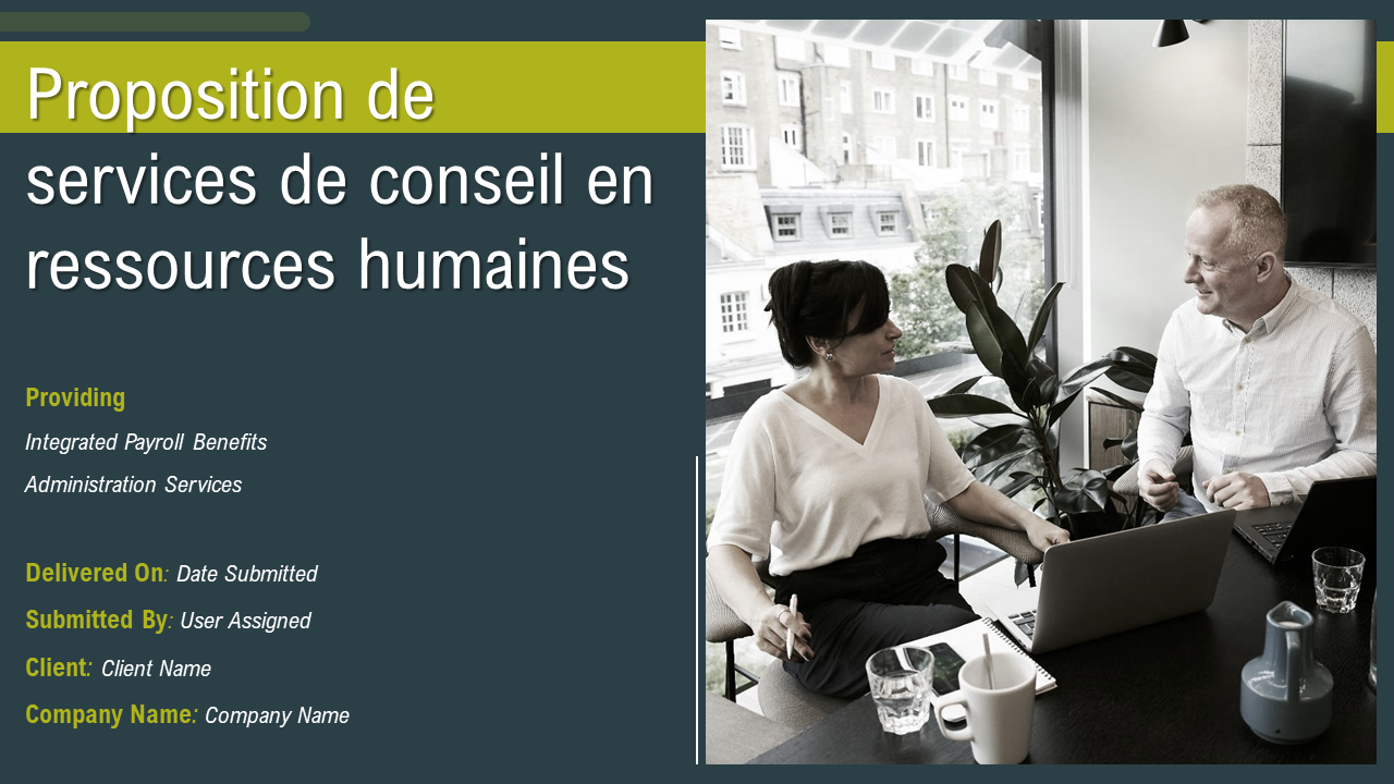 Diapositives de présentation PowerPoint de la proposition de services de conseil en ressources humaines
