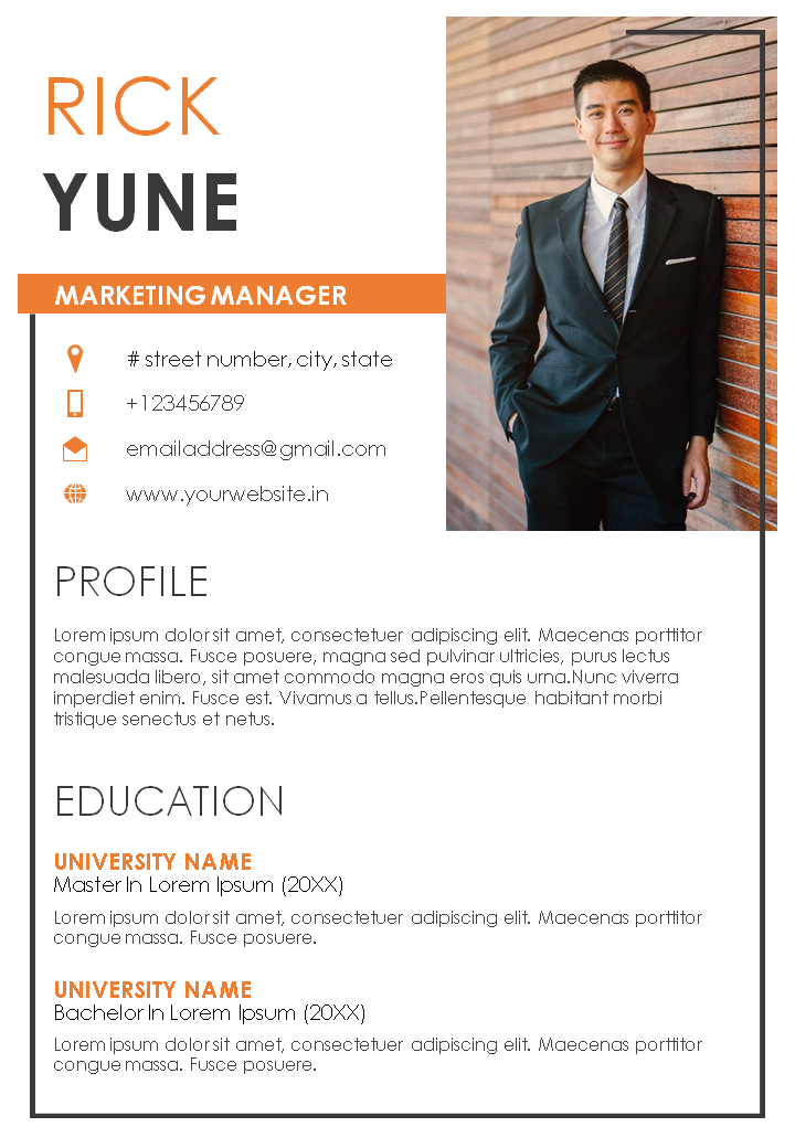 Resume Template for Marketing Manager