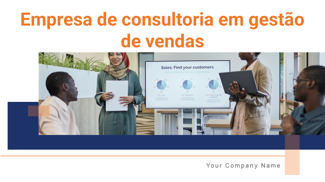 Slides de apresentação em powerpoint da empresa de consultoria em gestão de vendas