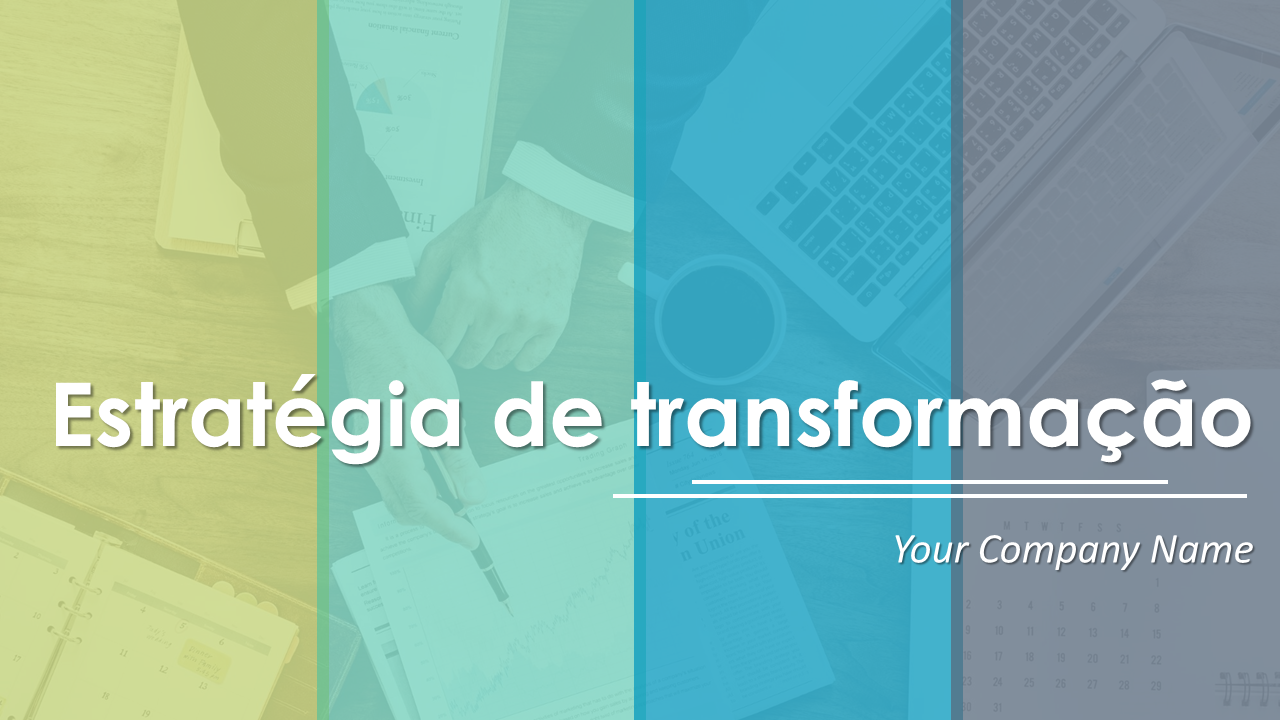 Slides de apresentação em powerpoint de estratégia de transformação