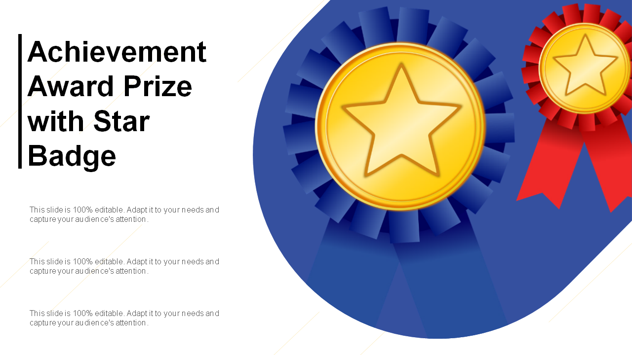 Achievement Award Prize with Star Badge