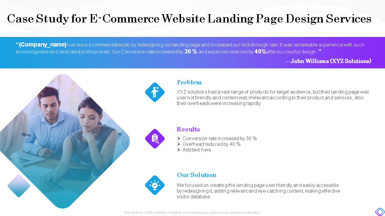 Case Study for E-Commerce Website Landing Page Design Services