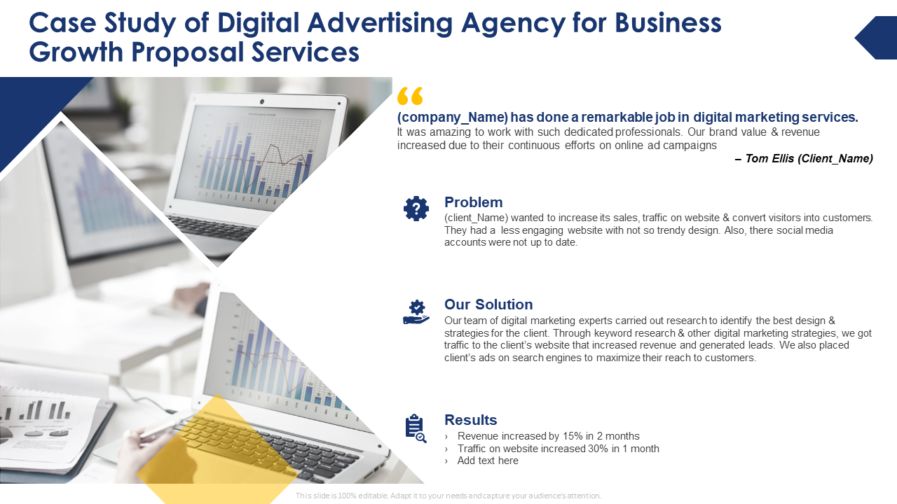 Case study of digital advertising agency for business growth proposal services