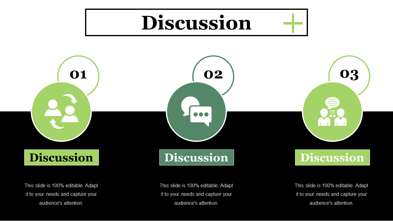 Diapositive de présentation PowerPoint du résumé de la discussion