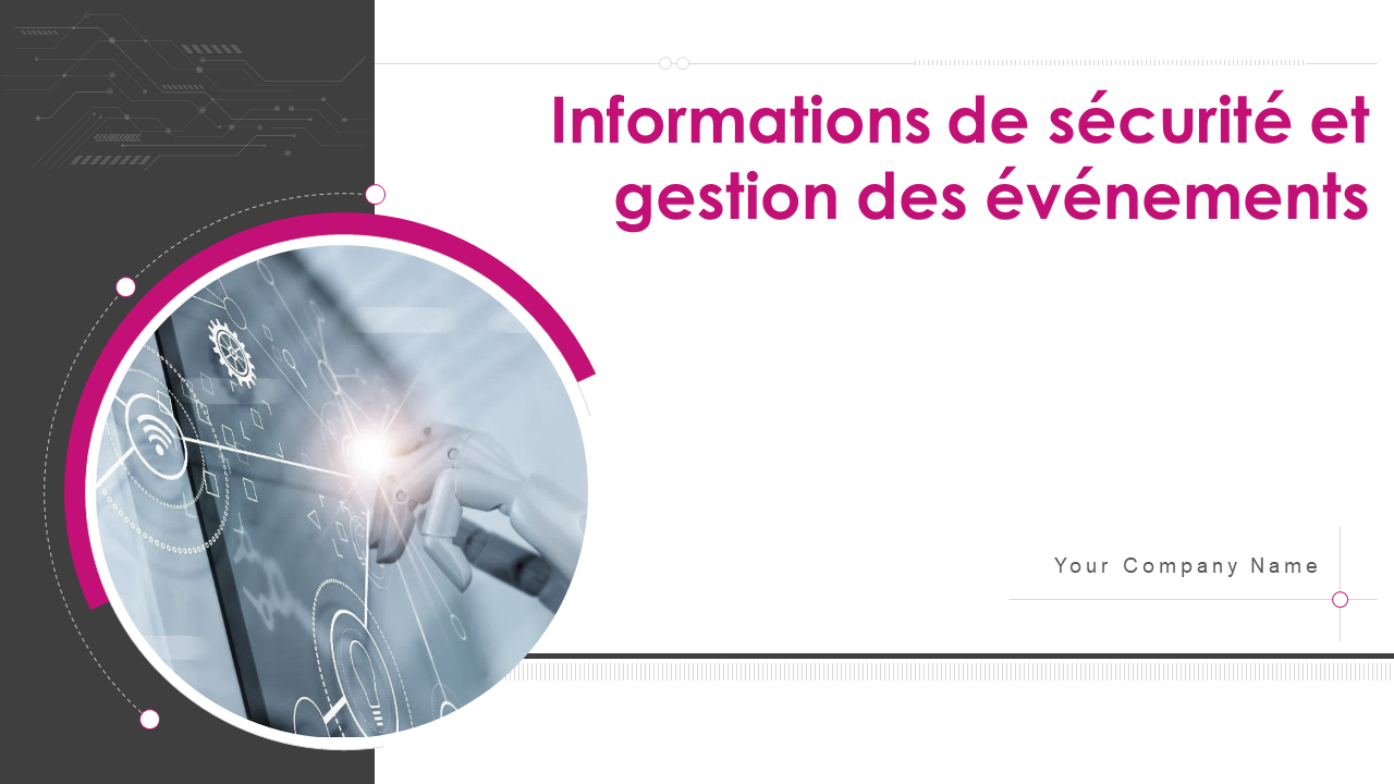 Diapositive de présentation PowerPoint sur les informations de sécurité et la gestion des événements