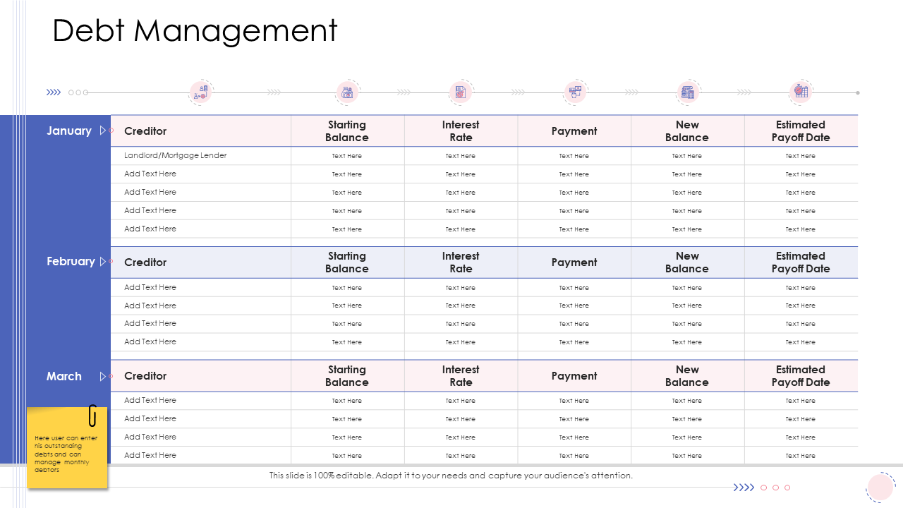 Enterprise management debt management PPT infographics