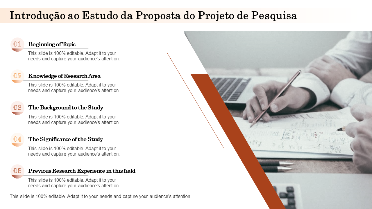Introdução de estudo para proposta de projeto de pesquisa PPT apresentação em PowerPoint icon
