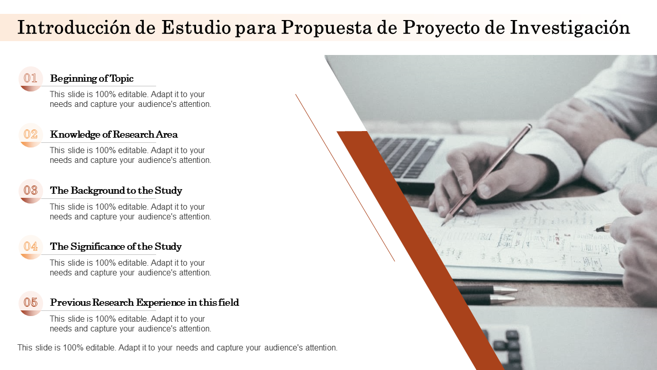 Introducción Del Estudio Para la Propuesta de Proyecto de Investigación PPT Icono de Presentación de PowerPoint