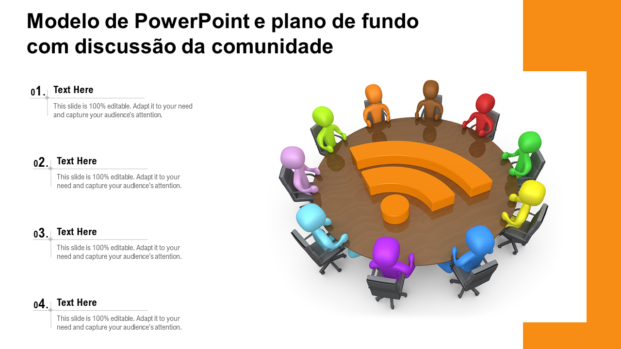 Modelo de PowerPoint de discussão da comunidade