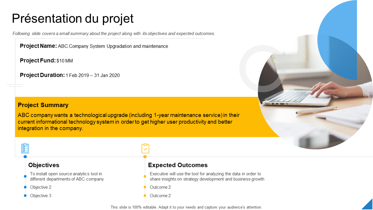 Paramètres d'évaluation des performances du projet présentation du projet PPT PowerPoint icon